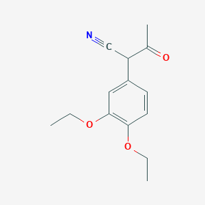 molecular formula C14H17NO3 B7816999 2-(3,4-Diethoxyphenyl)-3-oxobutanenitrile 