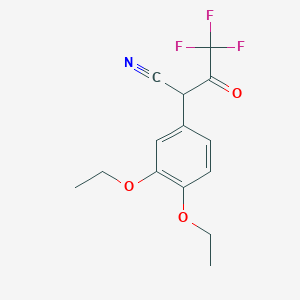molecular formula C14H14F3NO3 B7817001 2-(3,4-Diethoxyphenyl)-4,4,4-trifluoro-3-oxobutanenitrile 