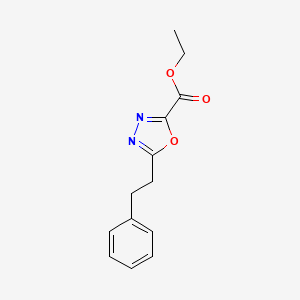 molecular formula C13H14N2O3 B7817024 Ethyl 5-(2-phenylethyl)-1,3,4-oxadiazole-2-carboxylate CAS No. 948007-57-6