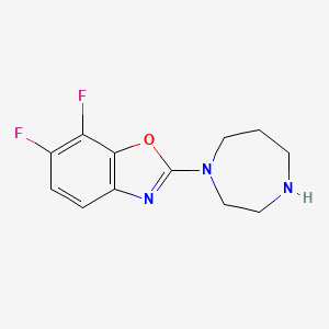 molecular formula C12H13F2N3O B7817025 1,3-Benzoxazole, 6,7-difluoro-2-(hexahydro-1H-1,4-diazepin-1-yl)- CAS No. 948007-61-2