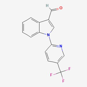 molecular formula C15H9F3N2O B7817040 1-[5-(trifluoromethyl)-2-pyridyl]-1H-indole-3-carbaldehyde 