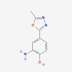 molecular formula C9H9N3O2 B7817052 2-Amino-4-(5-methyl-1,3,4-oxadiazol-2-yl)phenol 