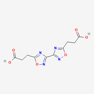 molecular formula C10H10N4O6 B7817080 3-[3-[5-(2-Carboxyethyl)-1,2,4-oxadiazol-3-yl]-1,2,4-oxadiazol-5-yl]propanoic acid 