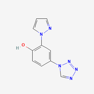 molecular formula C10H8N6O B7817095 2-(1H-pyrazol-1-yl)-4-(1H-tetrazol-1-yl)phenol 