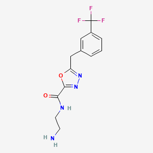 molecular formula C13H13F3N4O2 B7817099 N-(2-aminoethyl)-5-[3-(trifluoromethyl)benzyl]-1,3,4-oxadiazole-2-carboxamide 