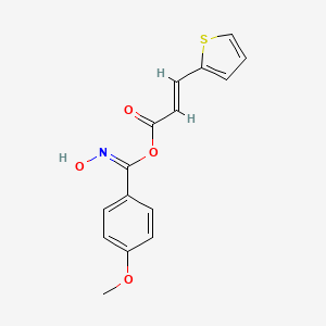 molecular formula C15H13NO4S B7817112 hydroxyimino(4-methoxyphenyl)methyl (E)-3-(2-thienyl)-2-propenoate 