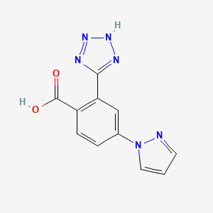 molecular formula C11H8N6O2 B7817150 4-(Pyrazol-1-yl)-2-(1H-1,2,3,4-tetrazol-5-yl)benzoic acid 