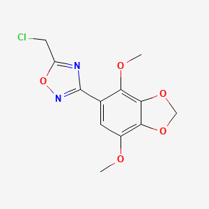 molecular formula C12H11ClN2O5 B7817160 5-(Chloromethyl)-3-(4,7-dimethoxy-1,3-benzodioxol-5-yl)-1,2,4-oxadiazole CAS No. 1060795-81-4