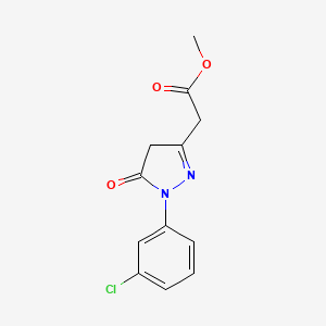 molecular formula C12H11ClN2O3 B7817167 methyl 2-[1-(3-chlorophenyl)-5-oxo-4H-pyrazol-3-yl]acetate 
