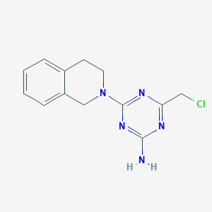 molecular formula C13H14ClN5 B7817171 4-(chloromethyl)-6-(3,4-dihydro-1H-isoquinolin-2-yl)-1,3,5-triazin-2-amine 