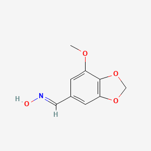 molecular formula C9H9NO4 B7817190 N-[(7-Methoxy-2H-1,3-benzodioxol-5-yl)methylidene]hydroxylamine 