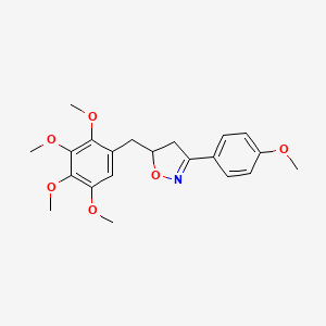 molecular formula C21H25NO6 B7817194 3-(4-甲氧基苯基)-5-(2,3,4,5-四甲氧基苄基)-4,5-二氢异恶唑 