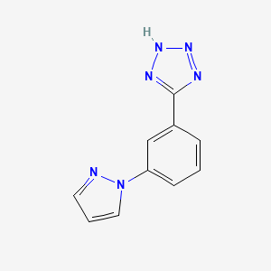 molecular formula C10H8N6 B7817202 5-[3-(1H-pyrazol-1-yl)phenyl]-1H-tetrazole 