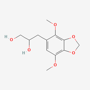 molecular formula C12H16O6 B7817296 3-(4,7-Dimethoxy-1,3-benzodioxol-5-yl)-1,2-propanediol 