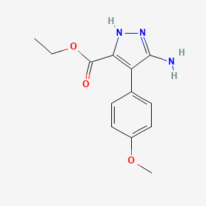 molecular formula C13H15N3O3 B7817329 ethyl 5-amino-4-(4-methoxyphenyl)-1H-pyrazole-3-carboxylate 