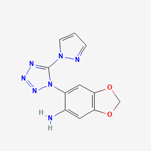 6-[5-(1H-pyrazol-1-yl)-1H-tetrazol-1-yl]-1,3-benzodioxol-5-amine