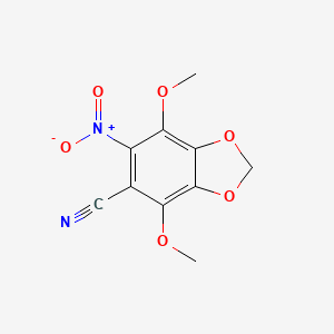 molecular formula C10H8N2O6 B7817440 4,7-Dimethoxy-6-nitro-2H-1,3-benzodioxole-5-carbonitrile 