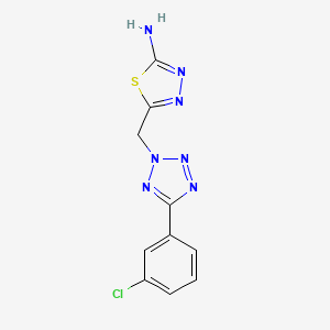 molecular formula C10H8ClN7S B7817474 5-([5-(3-Chlorophenyl)-1,2,3,4-tetrazol-2-yl]methyl)-1,3,4-thiadiazol-2-amine 