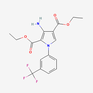 molecular formula C17H17F3N2O4 B7817486 diethyl 3-amino-1-[3-(trifluoromethyl)phenyl]-1H-pyrrole-2,4-dicarboxylate 