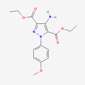 molecular formula C16H19N3O5 B7817487 diethyl 4-amino-1-(4-methoxyphenyl)-1H-pyrazole-3,5-dicarboxylate 