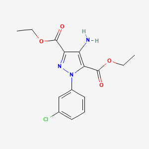 molecular formula C15H16ClN3O4 B7817517 diethyl 4-amino-1-(3-chlorophenyl)-1H-pyrazole-3,5-dicarboxylate 