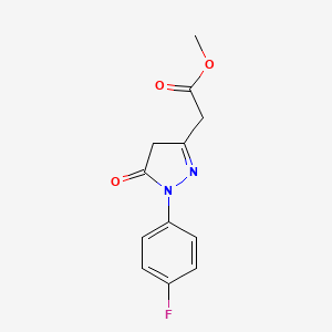 molecular formula C12H11FN2O3 B7817546 methyl 2-[1-(4-fluorophenyl)-5-oxo-4H-pyrazol-3-yl]acetate 