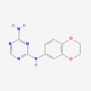 molecular formula C11H11N5O2 B7817548 2-N-(2,3-dihydro-1,4-benzodioxin-6-yl)-1,3,5-triazine-2,4-diamine 