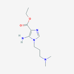 molecular formula C11H20N4O2 B7817561 Ethyl 5-amino-1-[3-(dimethylamino)propyl]imidazole-4-carboxylate 