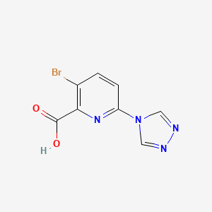 molecular formula C8H5BrN4O2 B7817587 3-Bromo-6-(4H-1,2,4-triazol-4-yl)-2-pyridinecarboxylic acid 