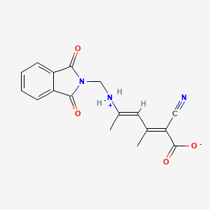 molecular formula C17H15N3O4 B7817598 (2E,4E)-2-cyano-5-[(1,3-dioxoisoindol-2-yl)methylazaniumyl]-3-methylhexa-2,4-dienoate 