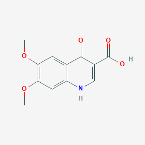 molecular formula C12H11NO5 B7817658 4-Hydroxy-6,7-dimethoxyquinoline-3-carboxylic acid CAS No. 53977-29-0