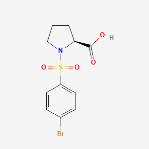 molecular formula C11H12BrNO4S B7817682 1-[(4-溴苯基)磺酰基]-L-脯氨酸 