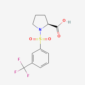 molecular formula C12H12F3NO4S B7817699 ((3-(Trifluoromethyl)phenyl)sulfonyl)proline 