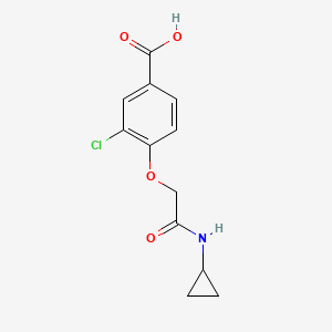 molecular formula C12H12ClNO4 B7817712 3-Chloro-4-(2-(cyclopropylamino)-2-oxoethoxy)benzoic acid 