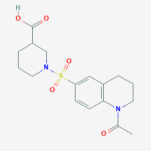 molecular formula C17H22N2O5S B7817716 1-[(1-acetyl-3,4-dihydro-2H-quinolin-6-yl)sulfonyl]piperidine-3-carboxylic acid 