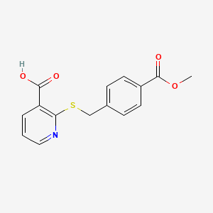 molecular formula C15H13NO4S B7817816 2-{[4-(Methoxycarbonyl)benzyl]sulfanyl}pyridine-3-carboxylic acid 