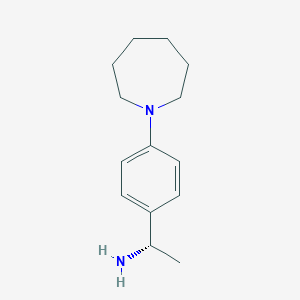 molecular formula C14H22N2 B7817902 (1S)-1-[4-(Azepan-1-yl)phenyl]ethan-1-amine 