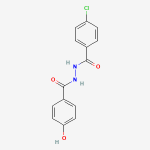 molecular formula C14H11ClN2O3 B7817953 4-chloro-N'-(4-hydroxybenzoyl)benzohydrazide 