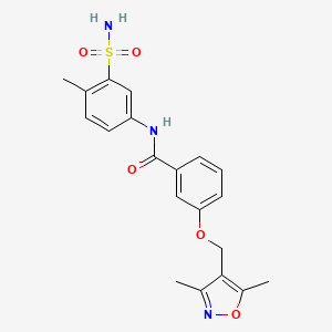 3-[(3,5-dimethyl-1,2-oxazol-4-yl)methoxy]-N-(4-methyl-3-sulfamoylphenyl)benzamide