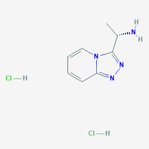 molecular formula C8H12Cl2N4 B7818009 (1S)-1-{[1,2,4]triazolo[4,3-a]pyridin-3-yl}ethan-1-amine dihydrochloride 