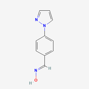 molecular formula C10H9N3O B7818058 N-{[4-(1H-pyrazol-1-yl)phenyl]methylidene}hydroxylamine 