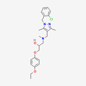 molecular formula C25H32ClN3O3 B7818115 1-(((1-(2-氯苄基)-3,5-二甲基-1H-吡唑-4-基)甲基)(甲基)氨基)-3-(4-乙氧基苯氧基)丙烷-2-醇 