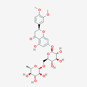 (2S)-2-(3,4-dimethoxyphenyl)-5-hydroxy-4-oxo-3,4-dihydro-2H-chromen-7-yl 6-O-(6-deoxy-alpha-L-glucopyranosyl)-beta-D-glucopyranoside