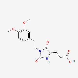 molecular formula C16H20N2O6 B7818290 (S)-3-(1-(3,4-dimethoxyphenethyl)-2,5-dioxoimidazolidin-4-yl)propanoic acid 