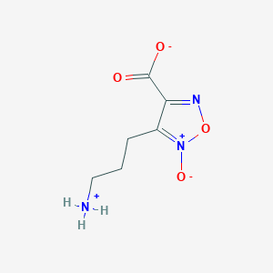 molecular formula C6H9N3O4 B7818333 4-(3-Azaniumylpropyl)-5-oxido-1,2,5-oxadiazol-5-ium-3-carboxylate 