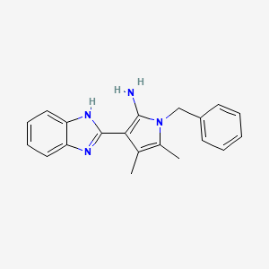 molecular formula C20H20N4 B7818346 3-(1H-benzimidazol-2-yl)-1-benzyl-4,5-dimethyl-1H-pyrrol-2-amine 