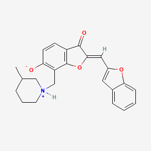 molecular formula C24H23NO4 B7818350 (2Z)-2-(1-benzofuran-2-ylmethylidene)-7-[(3-methylpiperidinium-1-yl)methyl]-3-oxo-2,3-dihydro-1-benzofuran-6-olate 