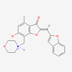 molecular formula C23H21NO5 B7818373 (2Z)-2-(1-benzofuran-2-ylmethylidene)-4-methyl-7-(morpholin-4-ium-4-ylmethyl)-3-oxo-2,3-dihydro-1-benzofuran-6-olate 