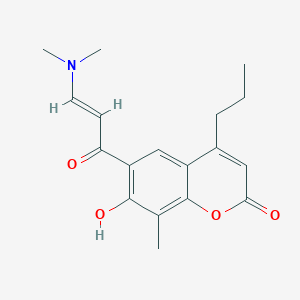 molecular formula C18H21NO4 B7818374 6-[3-(Dimethylamino)prop-2-enoyl]-7-hydroxy-8-methyl-4-propyl-2H-chromen-2-one CAS No. 1821457-37-7