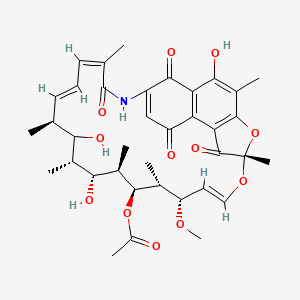 molecular formula C37H45NO12 B7818434 [(7S,9E,11S,12R,13S,14R,15R,16R,18S,19E,21Z)-2,15,17-trihydroxy-11-methoxy-3,7,12,14,16,18,22-heptamethyl-6,23,27,29-tetraoxo-8,30-dioxa-24-azatetracyclo[23.3.1.14,7.05,28]triaconta-1(28),2,4,9,19,21,25-heptaen-13-yl] acetate 